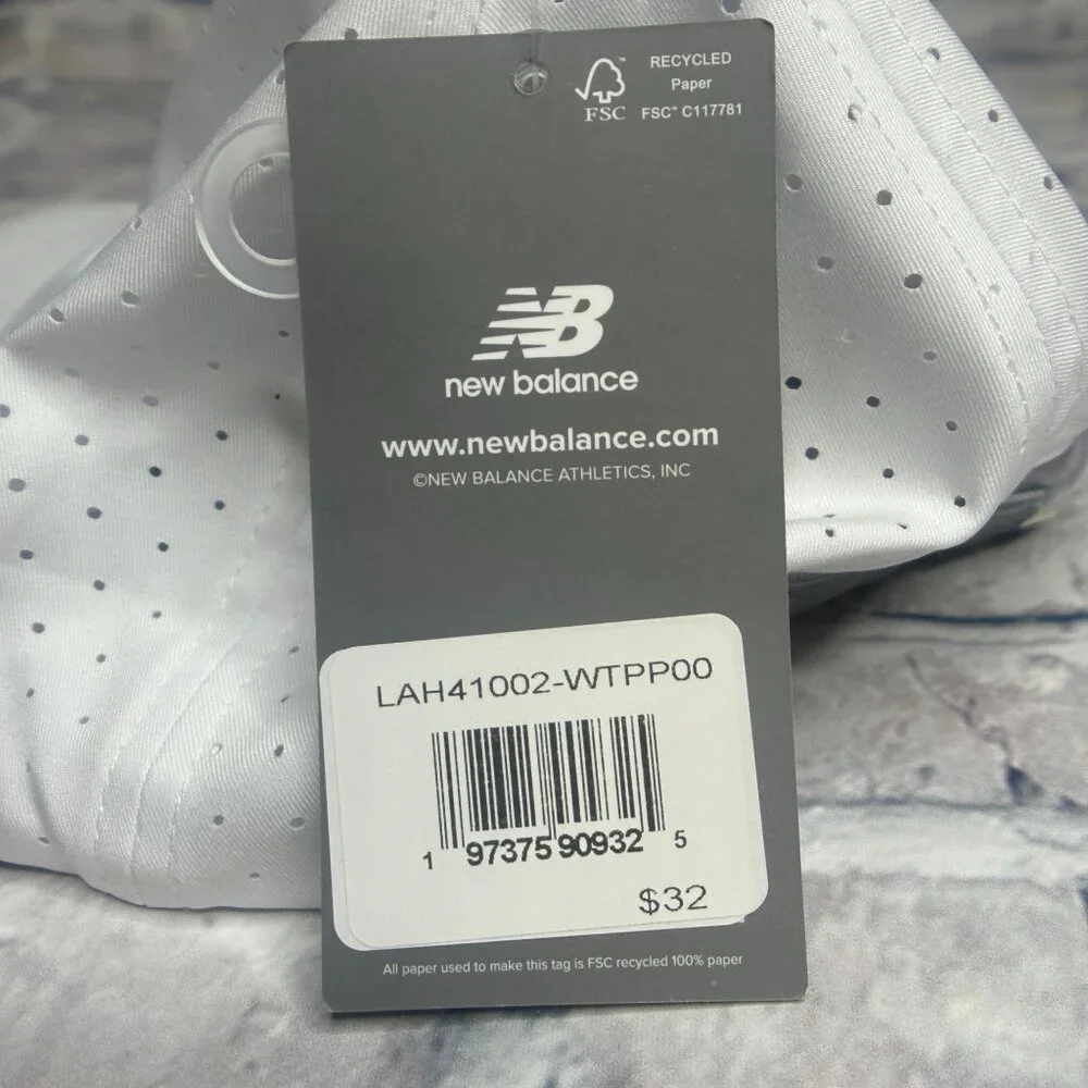 NWT New Balance Men's 6 Panel Pro Run Hat One Size (WHITE) (LAH41002)